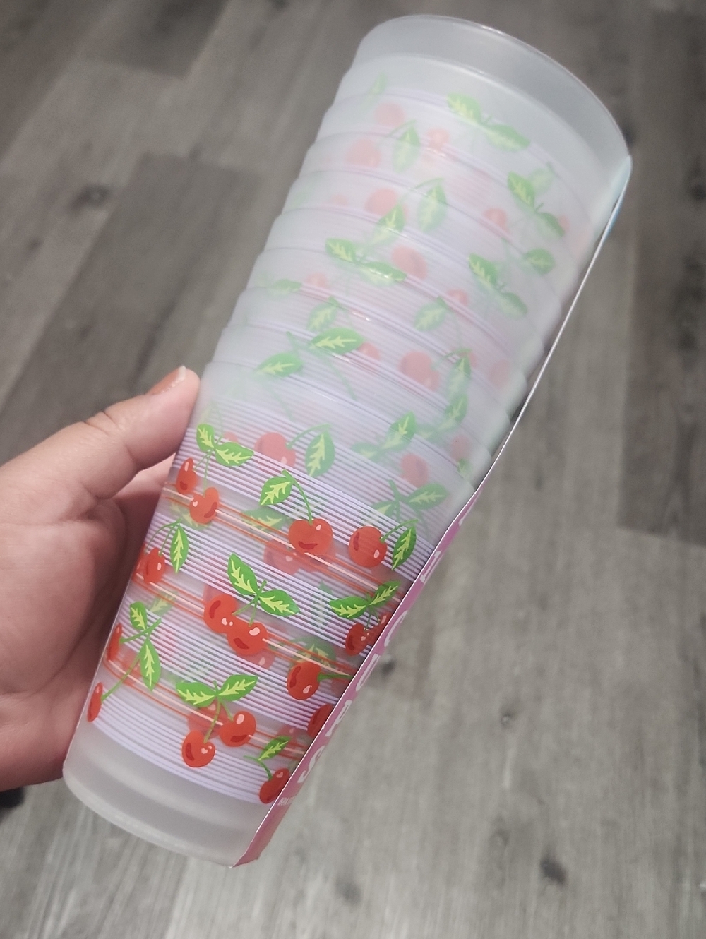 New Cherry Print Plastc Cups